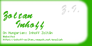 zoltan inhoff business card